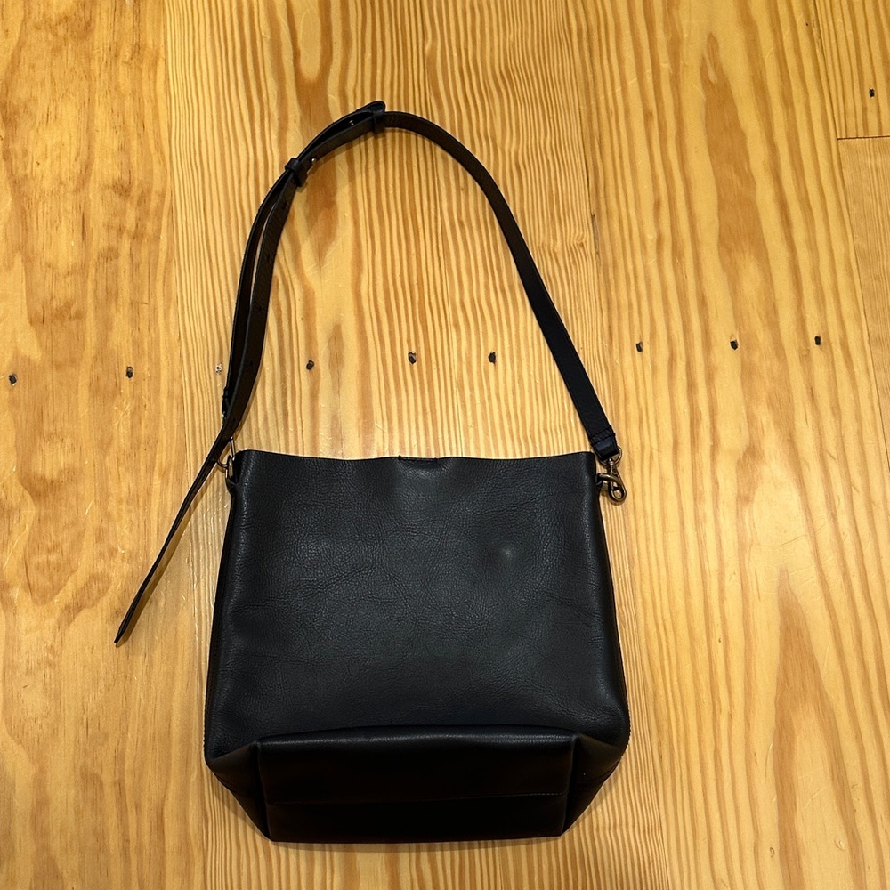 Madewell Black Leather Bucket Bag